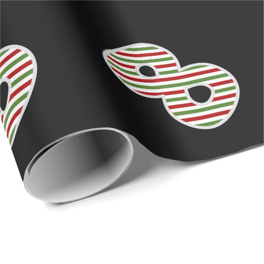 Rood, wit, groen "8" 8e evenement op kerstdag cadeaupapier (Rol Hoek)