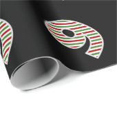 Rood, wit, groen "9" 9e evenement op kerstdag cadeaupapier (Rol Hoek)