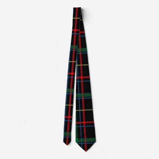 Rood Wit Groen Blauw Plaid Tartan Design Stropdas (Achterkant)
