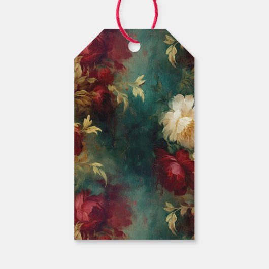 Rood Wit Groen Bloemen Cadeaulabel (Achterkant)