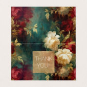 Rood Wit Groen Bloemen Dank u Kaart (Buitenkant ongevouwen)