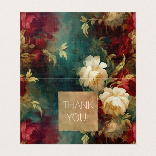 Rood Wit Groen Bloemen Dank u Kaart (Buitenkant ongevouwen)