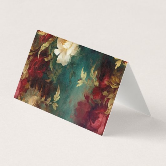 Rood Wit Groen Bloemen Dank u Kaart (Achterkant)