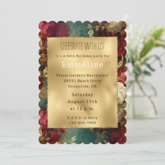 Rood Wit Groen Bloemen Kaart (Staand voorkant)