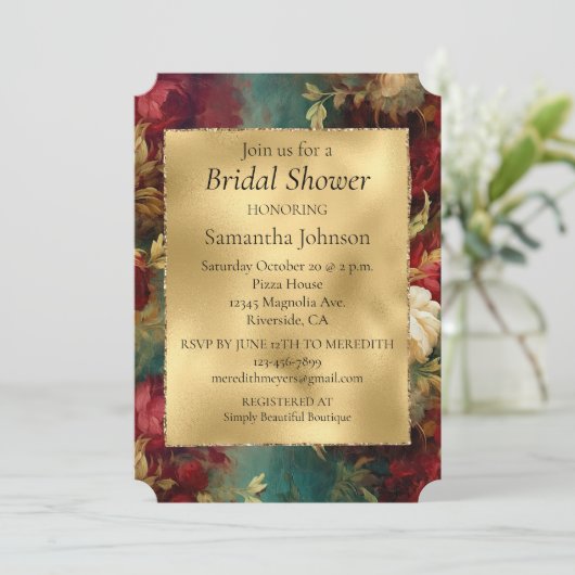 Rood Wit Groen Bloemen Kaart (Staand voorkant)