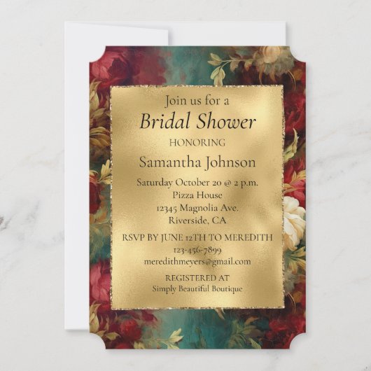 Rood Wit Groen Bloemen Kaart (Voorkant)