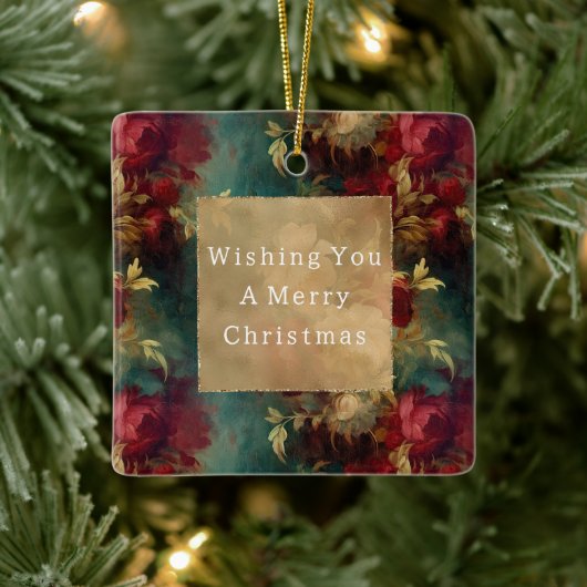 Rood Wit Groen Bloemen Keramisch Ornament (Boom)