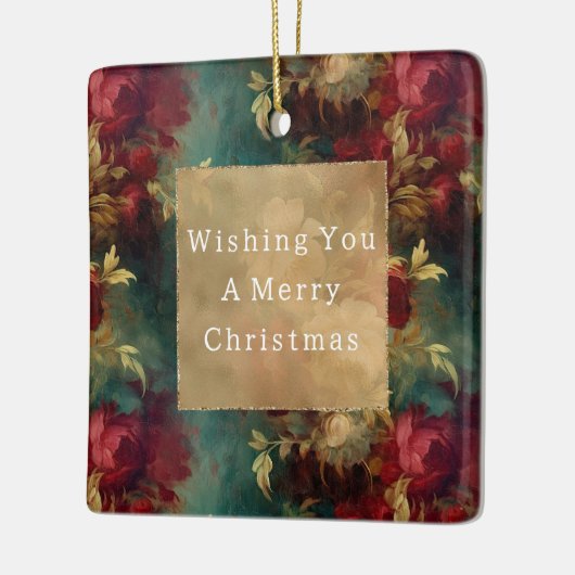 Rood Wit Groen Bloemen Keramisch Ornament (Links)