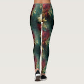 Rood Wit Groen Bloemen Leggings (Achterkant)