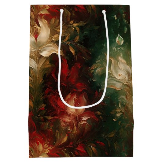 Rood Wit Groen Bloemen Medium Cadeauzakje (Achterkant)