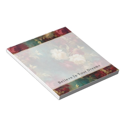 Rood Wit Groen Bloemen Notitieblok (Schuin)