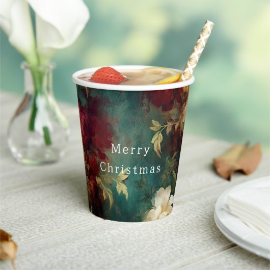 Rood Wit Groen Bloemen Papieren Bekers (Insitu)