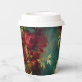 Rood Wit Groen Bloemen Papieren Bekers (Achterkant)