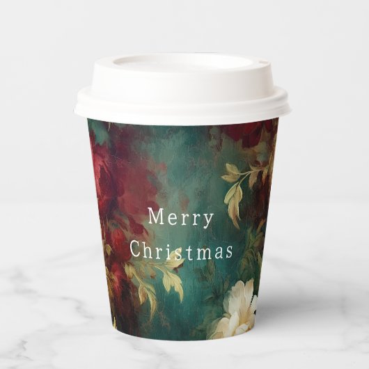 Rood Wit Groen Bloemen Papieren Bekers (Voorkant)