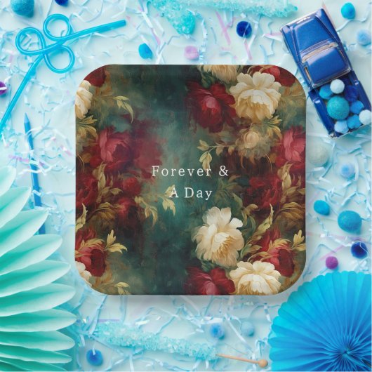 Rood Wit Groen Bloemen Papieren Bordje (Feest)