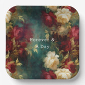 Rood Wit Groen Bloemen Papieren Bordje (Voorkant)