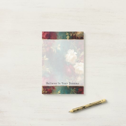 Rood Wit Groen Bloemen Post-it® Notes (Op bureau)