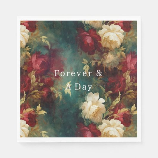 Rood Wit Groen Bloemen Servet (Voorkant)