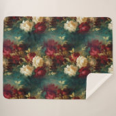 Rood Wit Groen Bloemen Sherpa Deken (Voorkant (horizontaal))