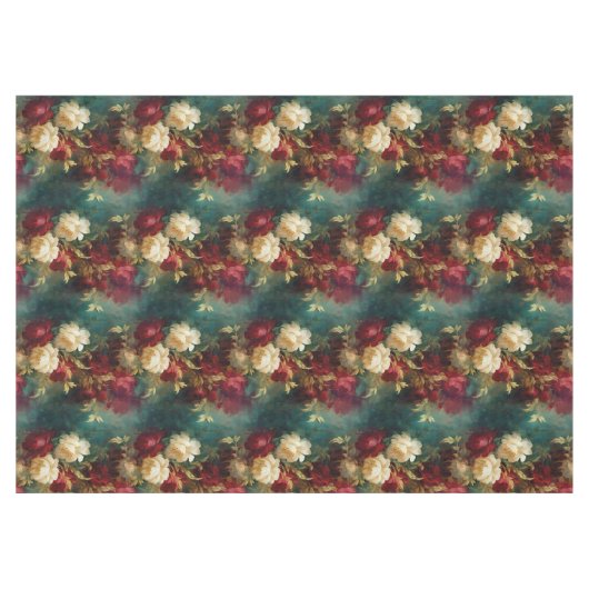 Rood Wit Groen Bloemen Tafelkleed (Voorkant (Horizontaal))
