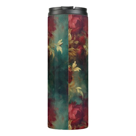 Rood Wit Groen Bloemen Thermosbeker (Achterkant)