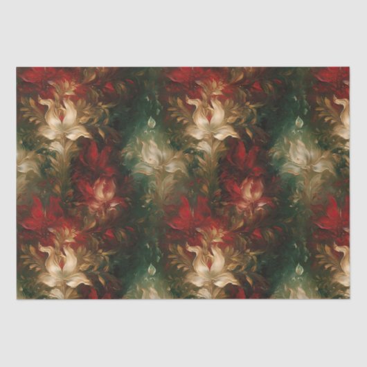 Rood Wit Groen Bloemen Tissuepapier (Voorkant)