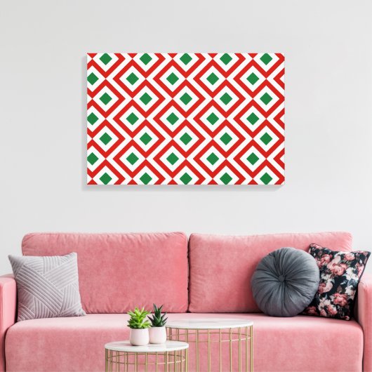 Rood, wit, groen canvas afdruk (Insitu (Woonkamer))