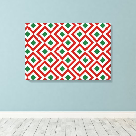 Rood, wit, groen canvas afdruk (Insitu (Houten vloer))