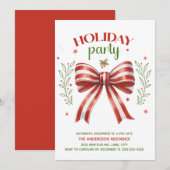 Rood Wit Groen Coquette Bow Vakantie Party Kaart (Voorkant / Achterkant)