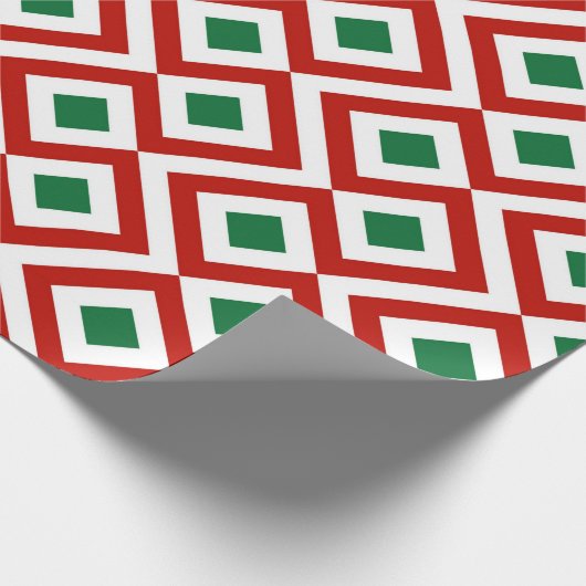 Rood, wit, groen gekleurd gift cadeaupapier (Hoek)