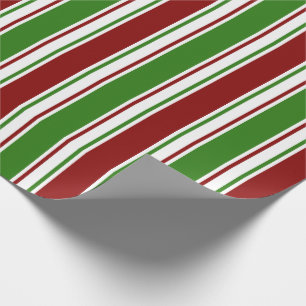 Rood, wit, groen gekleurde kerstkernen cadeaupapier