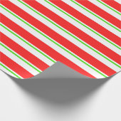 Rood, wit, groen gekleurde kerstkernen cadeaupapier (Hoek)