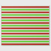 Rood, wit, groen gekleurde kerstkernen cadeaupapier (Vlak)