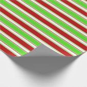 Rood, wit, groen gekleurde kerstkernen cadeaupapier (Hoek)