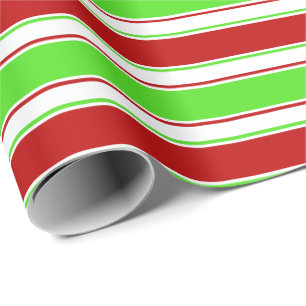 Rood, wit, groen gekleurde kerstkernen cadeaupapier