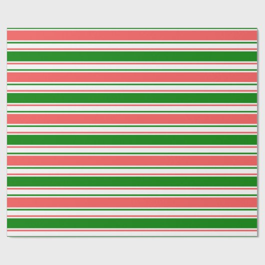 Rood, wit, groen gekleurde kerstkernen cadeaupapier (Vlak)