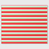 Rood, wit, groen gekleurde kerstkernen cadeaupapier (Vlak)