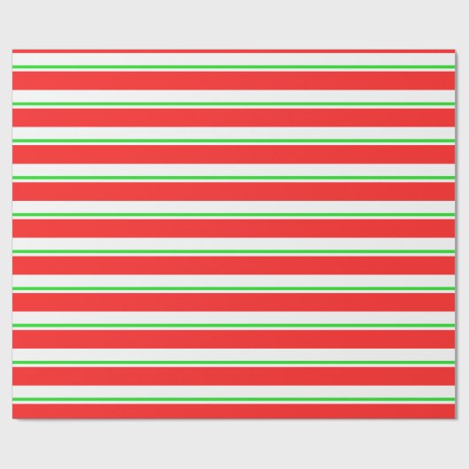 Rood, wit, groen gekleurde kerstkernen cadeaupapier (Vlak)