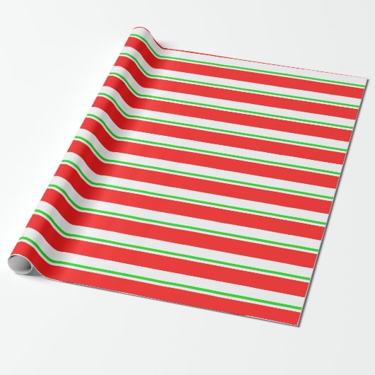 Rood, wit, groen gekleurde kerstkernen cadeaupapier (Uitgerold)