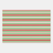 Rood, wit, groen gekleurde kerstkernen inpakpapier vel (Voorkant 3)