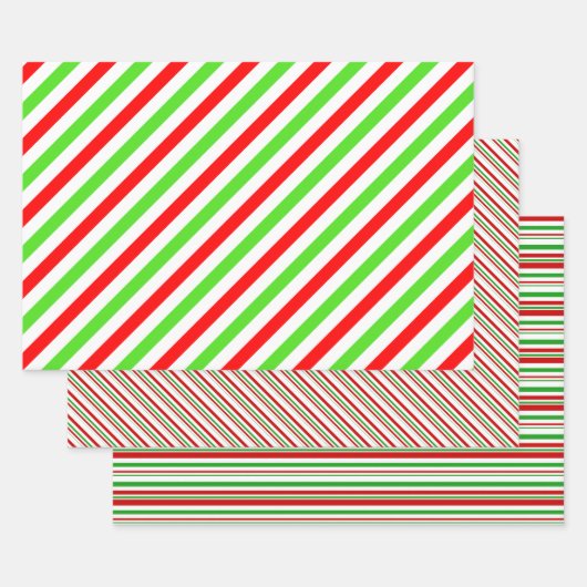 Rood, wit, groen gekleurde kerstkernen inpakpapier vel (Set)