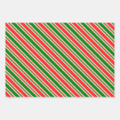 Rood, wit, groen gekleurde kerstkernen inpakpapier vel (Voorkant 3)