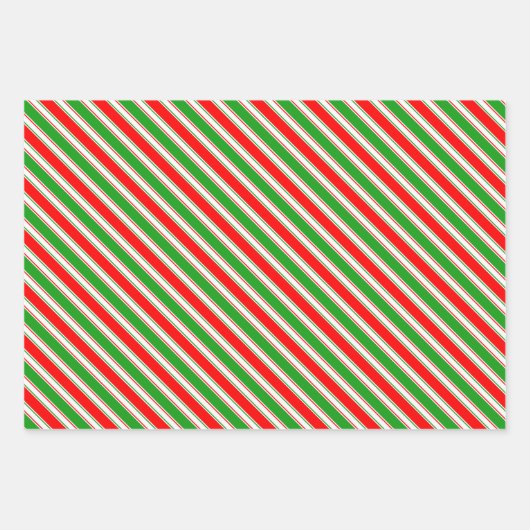 Rood, wit, groen gekleurde kerstkernen inpakpapier vel (Voorkant)