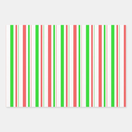 Rood, wit, groen gekleurde kerstkernen inpakpapier vel (Voorkant)