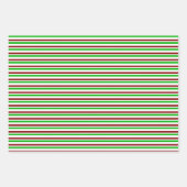 Rood, wit, groen gekleurde kerstkernen inpakpapier vel (Voorkant 3)