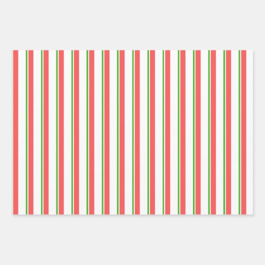 Rood, wit, groen gekleurde kerstkernen inpakpapier vel (Voorkant 3)