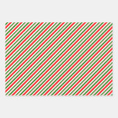 Rood, wit, groen gekleurde kerstkernen inpakpapier vel (Voorkant)