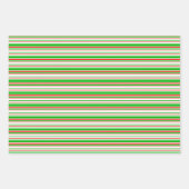 Rood, wit, groen gekleurde kerstkernen inpakpapier vel (Voorkant 2)