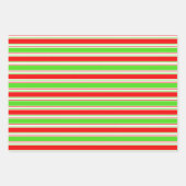 Rood, wit, groen gekleurde kerstkernen inpakpapier vel (Voorkant)