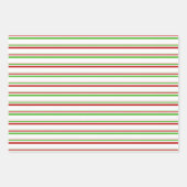 Rood, wit, groen gekleurde kerstkernen inpakpapier vel (Voorkant 3)